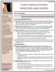 Document preview: Form 161 Code Compliance Checklist - Windows and Doors - City of Berkeley, California
