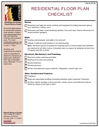 Document preview: Form 132 Residential Floor Plan Checklist - City of Berkeley, California
