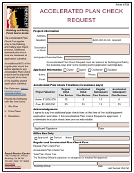 Document preview: Form 106 Accelerated Plan Check Request - City of Berkeley, California