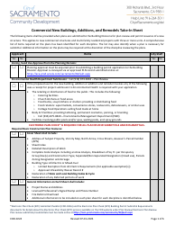 Document preview: Form CDD-0224 Commercial New Buildings, Additions, and Remodels Take-In Sheet - City of Sacramento, California