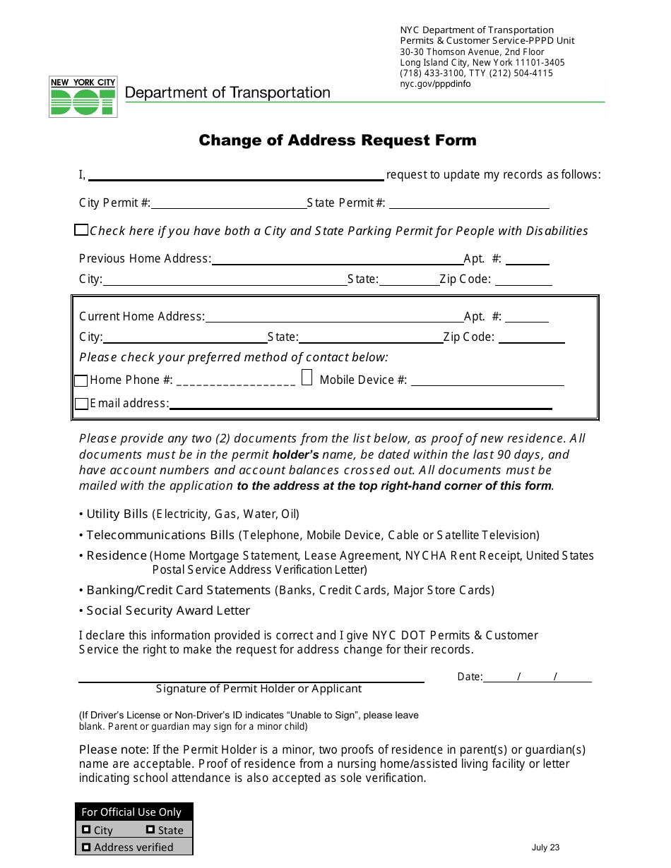 New york change of address request form fill out sign online and