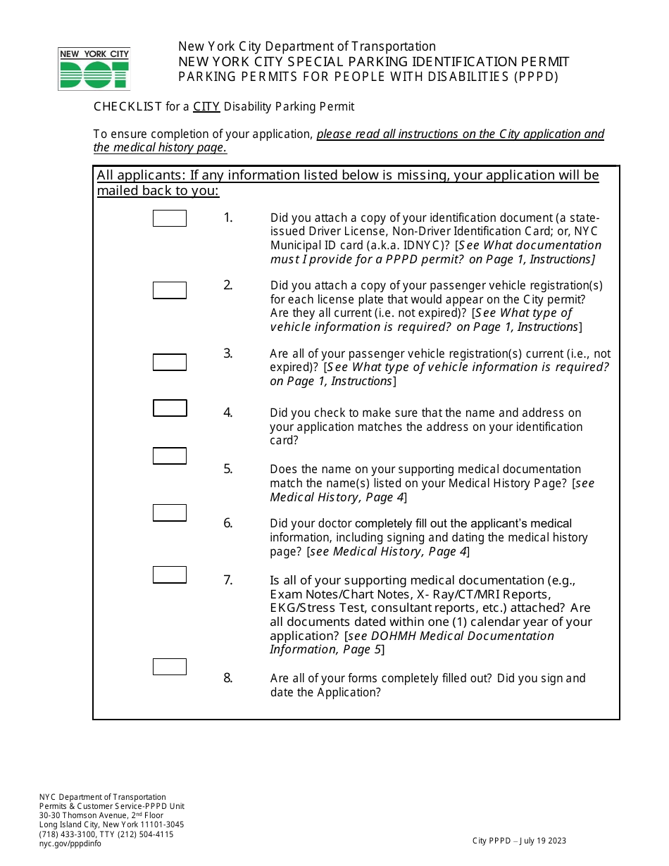 New York City Special Parking Identification Permit - Parking Permits for People With Disabilities (Pppd) - New York City, Page 6