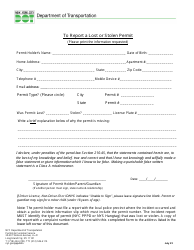 Document preview: Form to Report a Lost or Stolen Permit - New York City