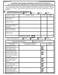 NRC Form 313A (AUT) Authorized User Training, Experience, and Preceptor Attestation, Page 2