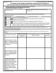 NRC Form 313A (AUT) Authorized User Training, Experience, and Preceptor Attestation, Page 3