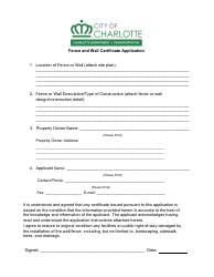 Fence and Wall Certificate Application - City of Charlotte, North Carolina, Page 4