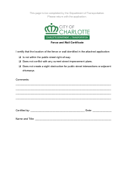 Fence and Wall Certificate Application - City of Charlotte, North Carolina, Page 5