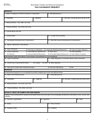 Form ACD-31096 Tax Clearance Request - New Mexico