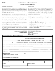 Form ACD-31096 Tax Clearance Request - New Mexico, Page 2