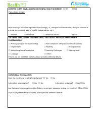 Transition Unit Referral Form - Prince Edward Island, Canada, Page 2