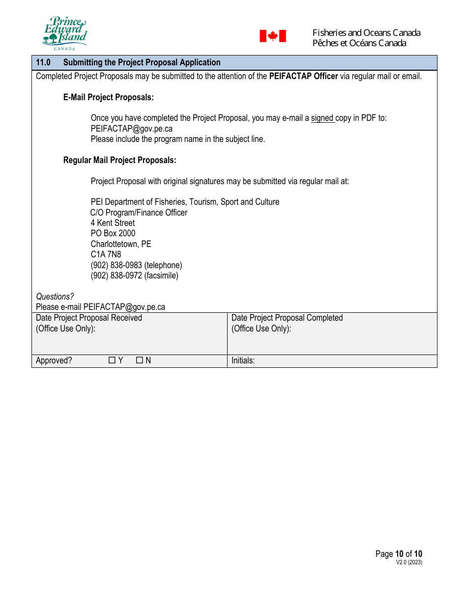 Application Form - Prince Edward Island Fisheries and Aquaculture Clean Technology Adoption Program - Prince Edward Island, Canada, Page 10