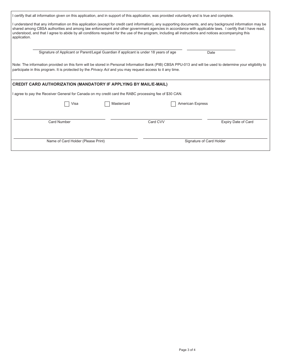 Form BSF386 Remote Area Border Crossing (Rabc) Permit - Canada, Page 3