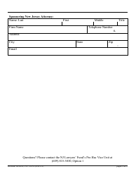 Form 12874 (PHV-19) Pro Hac Vice Admission Form - New Jersey, Page 2