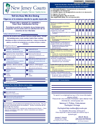 Document preview: Form 10673 Court User Satisfaction Survey - Burlington - New Jersey (English/Spanish)
