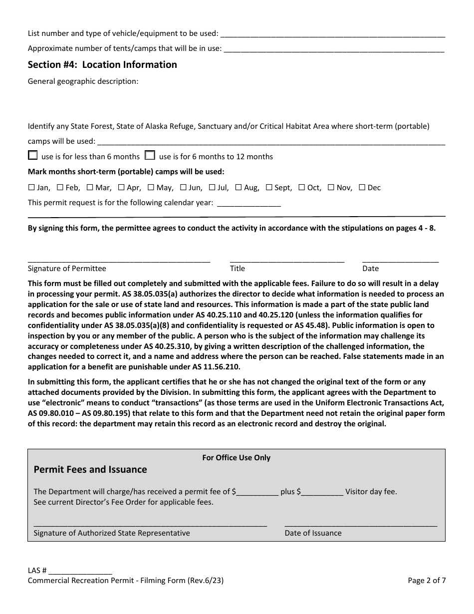 Commercial Recreation Permit - Filming - Alaska, Page 3
