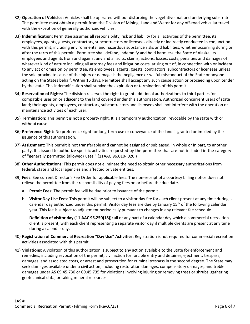 Commercial Recreation Permit - Filming - Alaska, Page 7