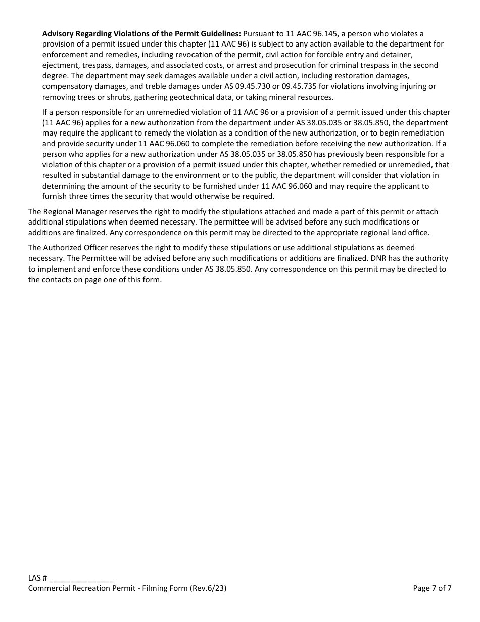 Commercial Recreation Permit - Filming - Alaska, Page 8