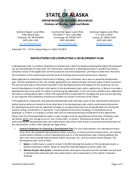 Document preview: Form 102-DEVPL Development Plan - Alaska