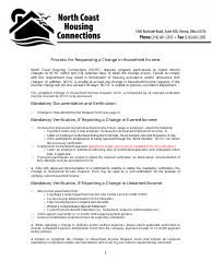 Document preview: Change in Household Income Request Form - City of Parma, Ohio