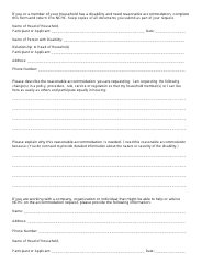 Reasonable Accommodation Request Form - City of Parma, Ohio, Page 2