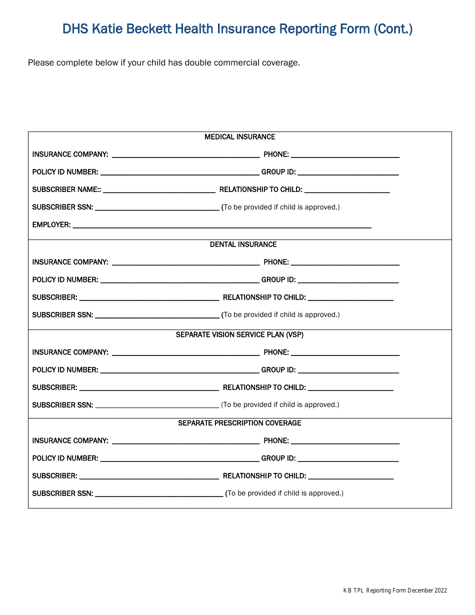 Katie Beckett Health Insurance Reporting Form - Rhode Island, Page 2
