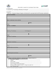 Document preview: Provider Change of Information Form - Rhode Island