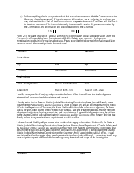 DPS Form 62 Credit History Disclosure Authorization and Consent Form - Iowa, Page 2