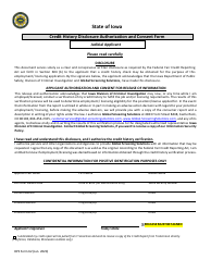 DPS Form 62 Credit History Disclosure Authorization and Consent Form - Iowa, Page 3