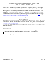 Document preview: DD Form 3190 Application Packet for New Applicants - Credentialing Program for Prevention Personnel (D-Cppp)