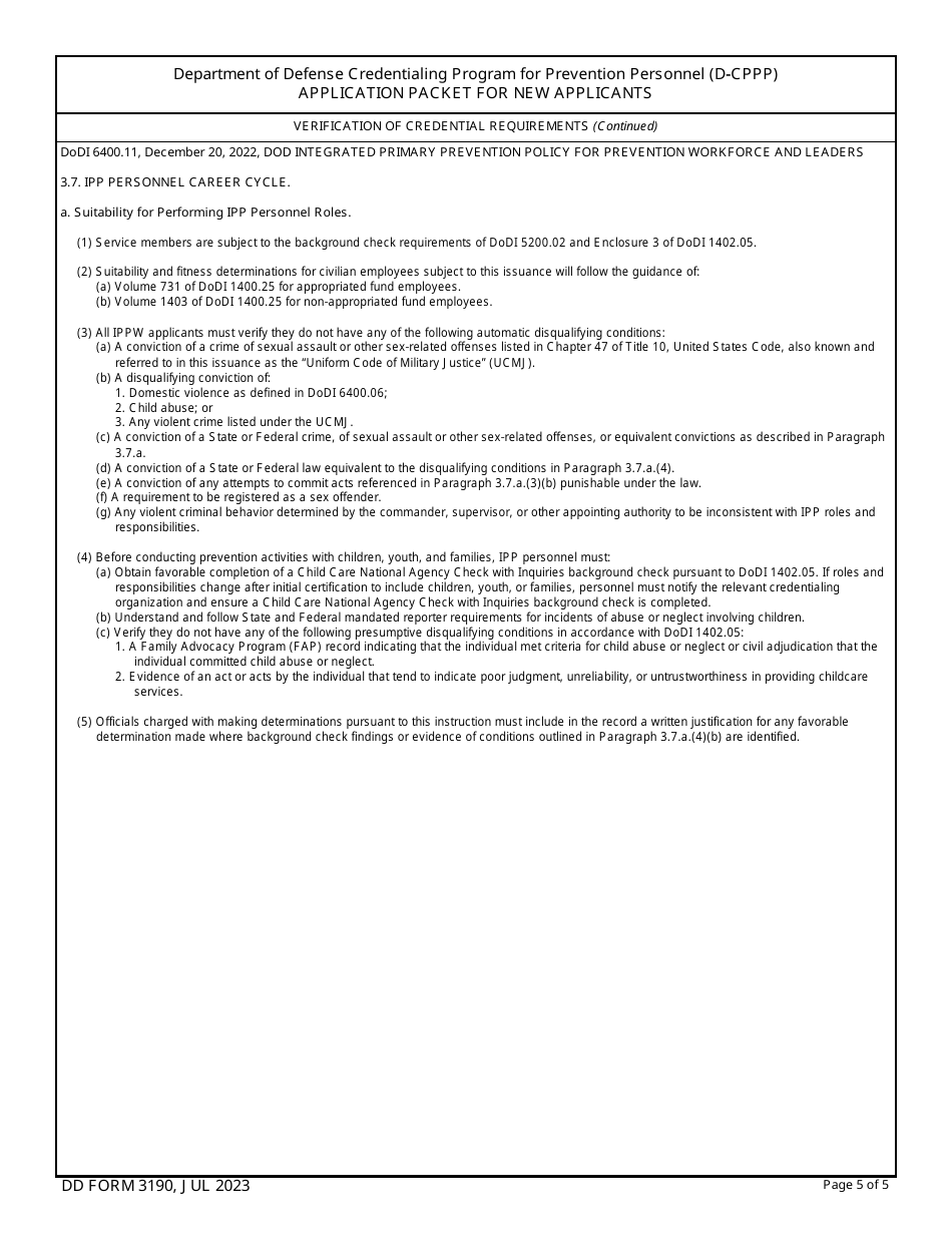 DD Form 3190 Fill Out Sign Online And Download Fillable PDF dd-form-3190-fill-out-sign-online-and-download-fillable-pdf