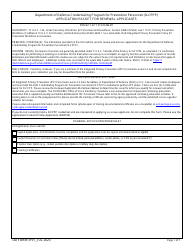 DD Form 3191 Application Packet for Renewal Applicants - Credentialing Program for Prevention Personnel (D-Cppp)