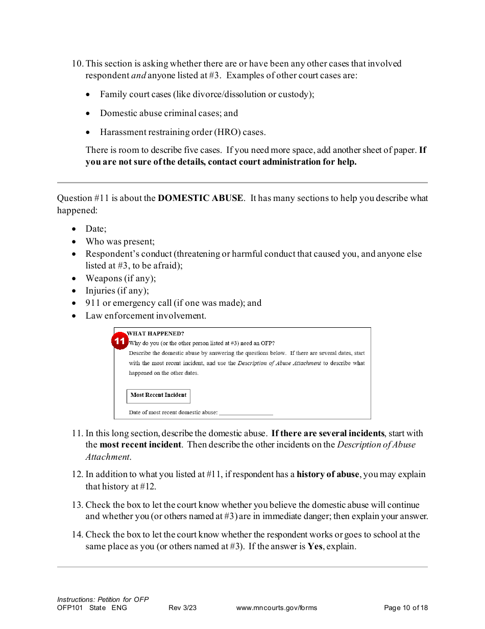 Form OFP101 Download Printable PDF or Fill Online Instructions Asking for an Order for