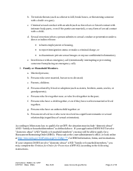 Form OFP101 Instructions - Asking for an Order for Protection (Ofp) - Minnesota, Page 4