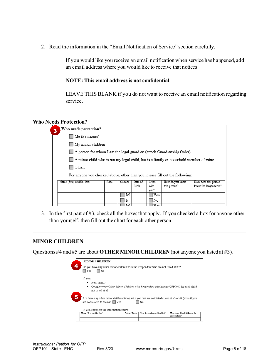 Form OFP101 Download Printable PDF or Fill Online Instructions Asking for an Order for