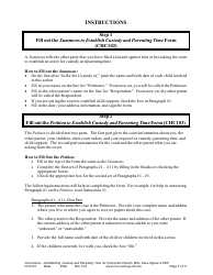 Form CHC101 Instructions - Establishing Custody and Parenting Time for Unmarried Parents Who Have Signed a Rop - Minnesota, Page 3