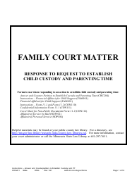 Form CHC201 Instructions - Response to Request to Establish Child Custody and Parenting Time - Minnesota