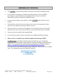 Form CHC201 Instructions - Response to Request to Establish Child Custody and Parenting Time - Minnesota, Page 2