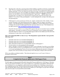 Form CHC201 Instructions - Response to Request to Establish Child Custody and Parenting Time - Minnesota, Page 5