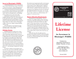 Document preview: Lifetime License - Mississippi