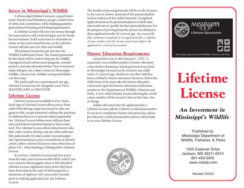 Lifetime License - Mississippi