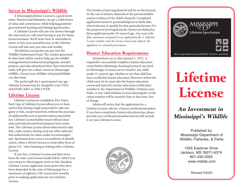 Lifetime License - Mississippi, Page 1