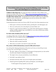 Form CHC106 Instructions - Joint Petition for Establishing Child Custody, Parenting Time, and Child Support - Minnesota, Page 2