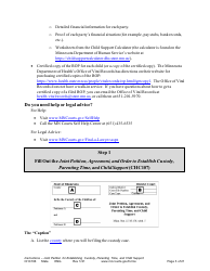 Form CHC106 Instructions - Joint Petition for Establishing Child Custody, Parenting Time, and Child Support - Minnesota, Page 3