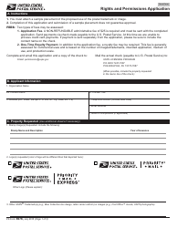 PS Form 8676 Rights and Permissions Application