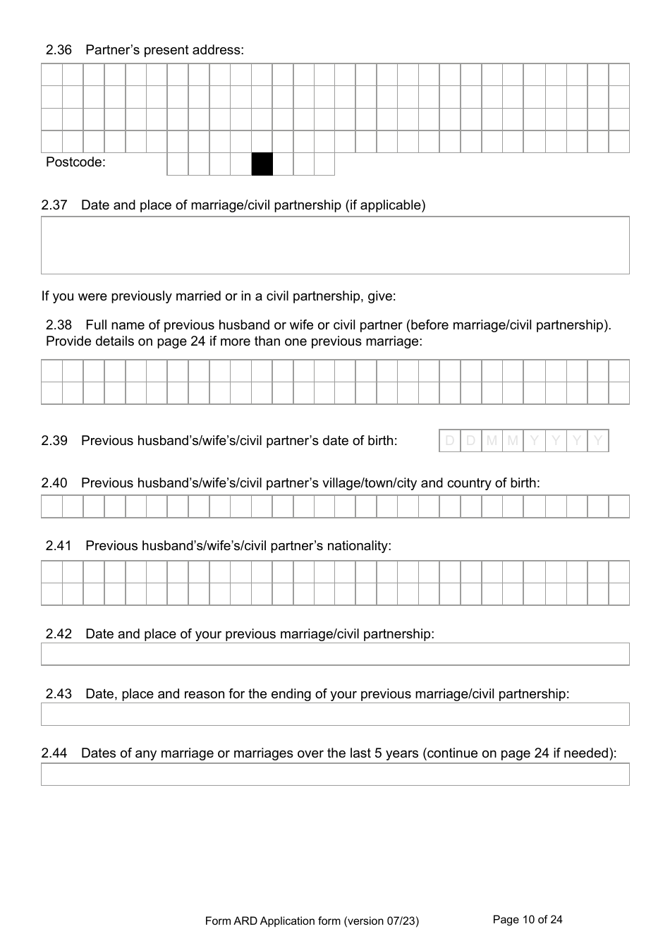 Form ARD Application for Registration as a British Citizen - United Kingdom, Page 10