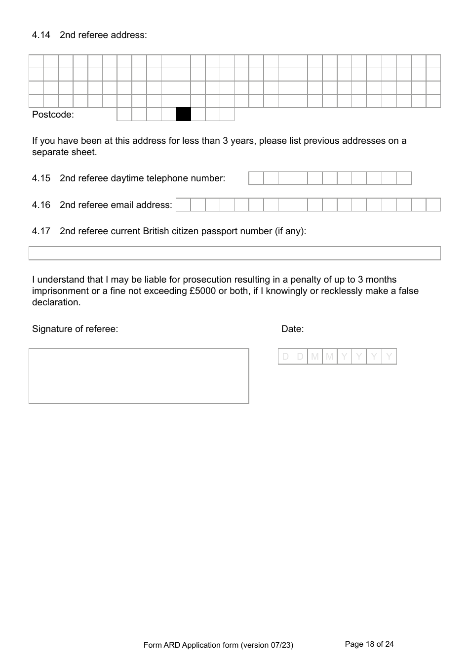Form ARD Application for Registration as a British Citizen - United Kingdom, Page 18