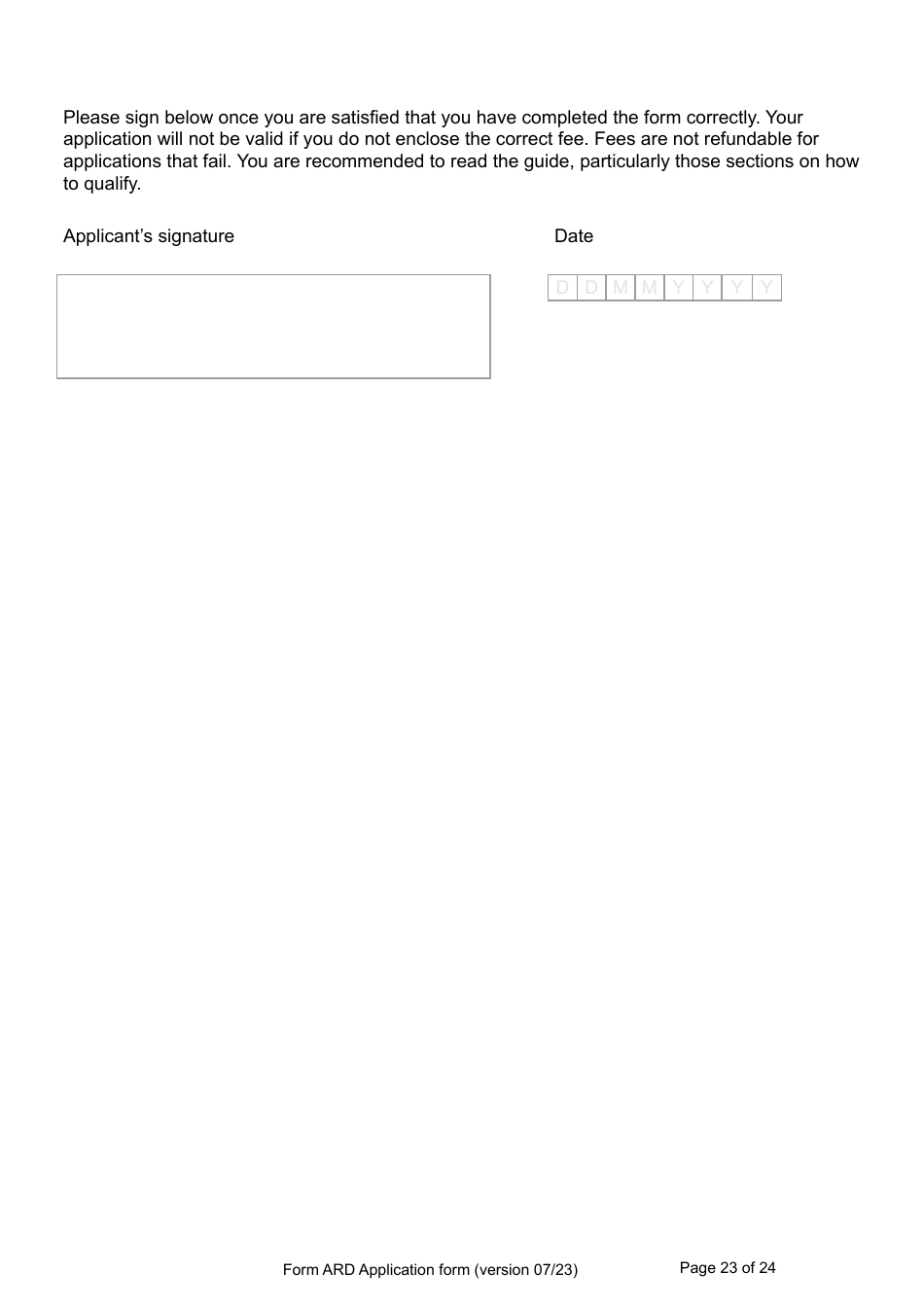 Form ARD Application for Registration as a British Citizen - United Kingdom, Page 23