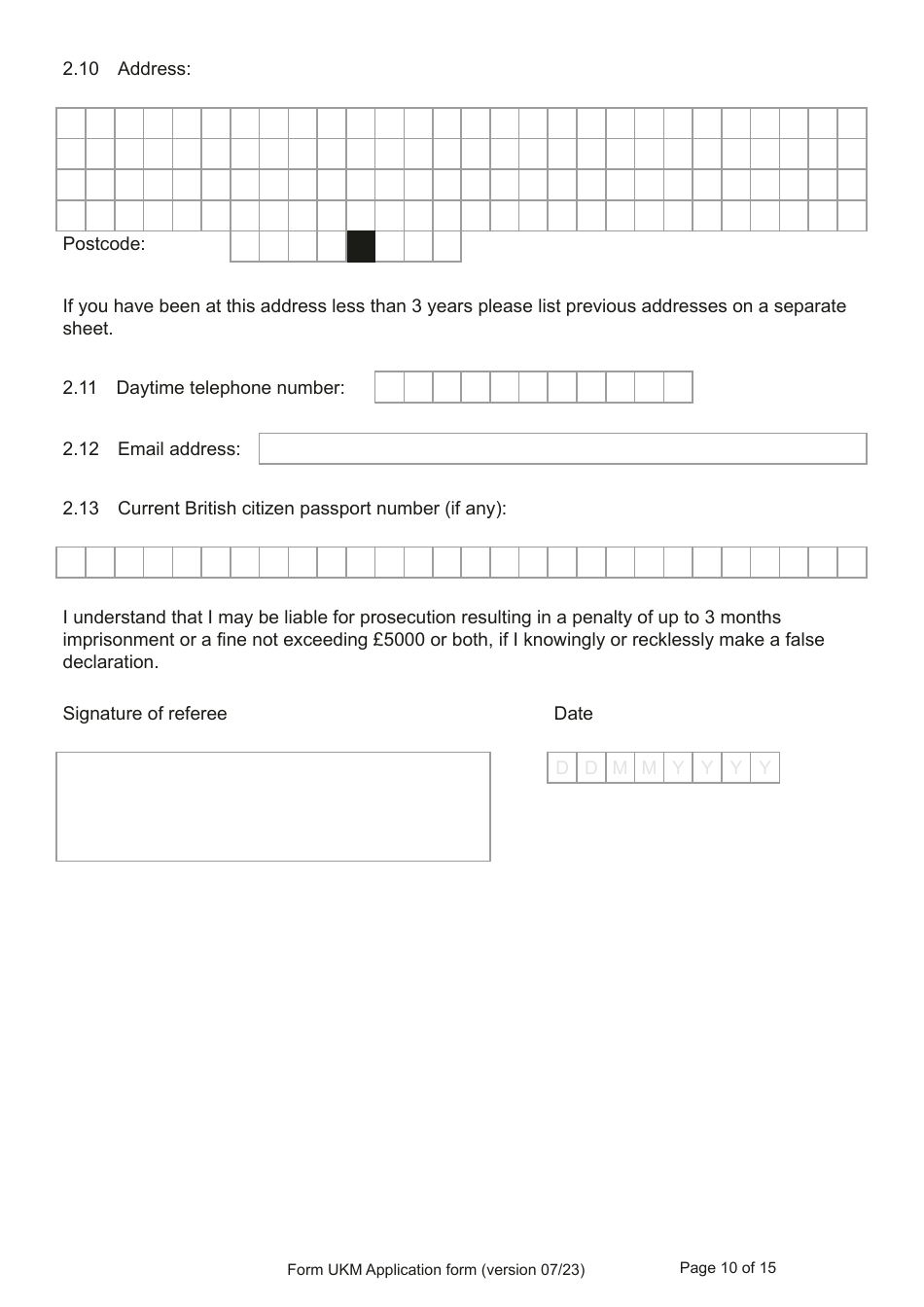 Form UKM Application for Registration as a British Citizen by a Person Born Before 1983 to a British Mother - United Kingdom, Page 10