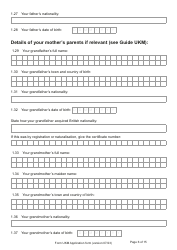 Form UKM Application for Registration as a British Citizen by a Person Born Before 1983 to a British Mother - United Kingdom, Page 6