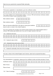 Form UKM Application for Registration as a British Citizen by a Person Born Before 1983 to a British Mother - United Kingdom, Page 7